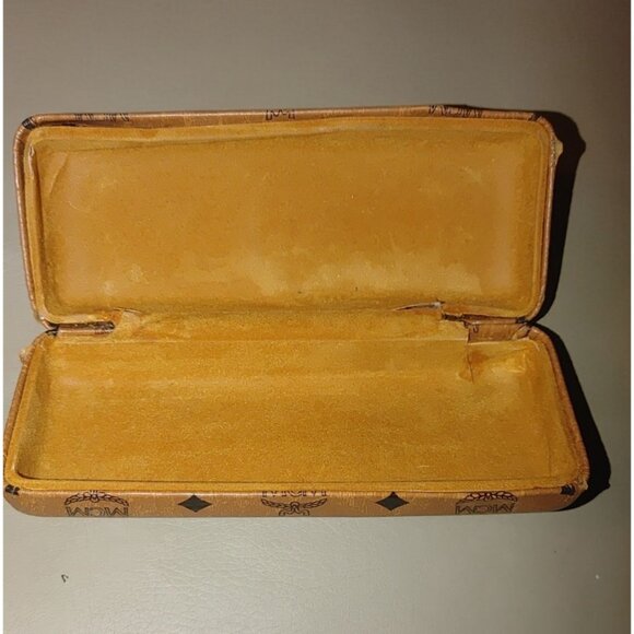 Munchen Vintage MCM Camel Brown Monogram Eyeglass Case Hard Shell 6x3x2 Leather - Picture 10 of 15